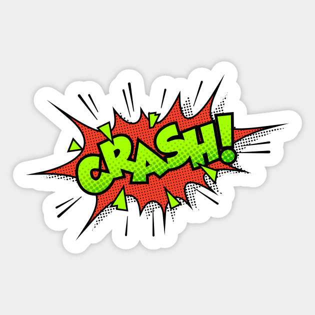 Crash Comic Book Text Sticker by JunkyDotCom